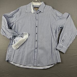 Jhane Barnes Mens Dress Shirt Blue Flip Cuff Striped Slim Fit 2XL XXL